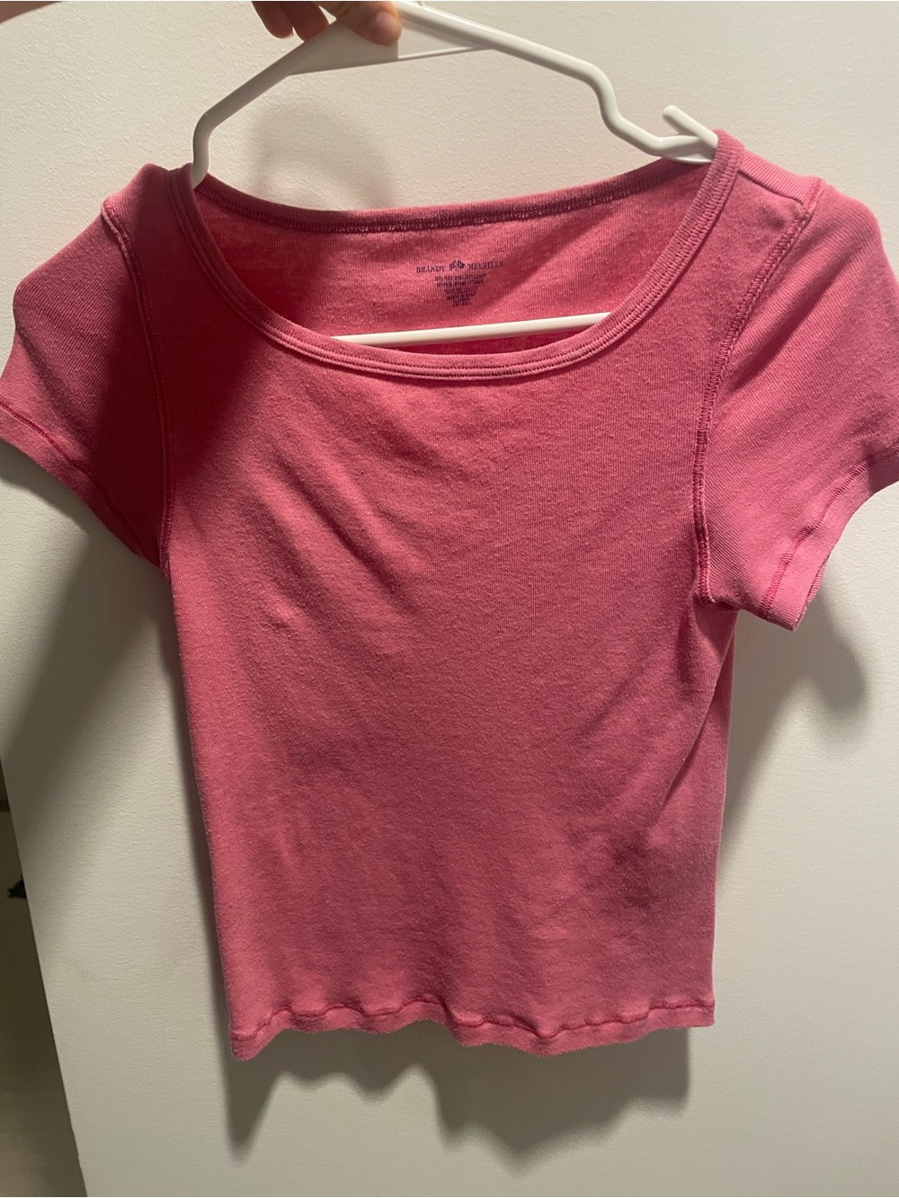 Brandy Melville Hot Pink Scoop Neck Crop Top
